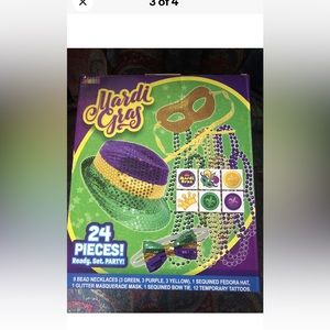 Mardi Gras Party In A Box Beads Masks Hats Party supplies